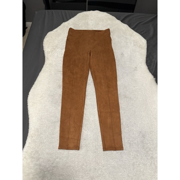 SPANX Pants - Spanx Faux Suede Legging Medium Brown‎ Stretch Comfort Slimming